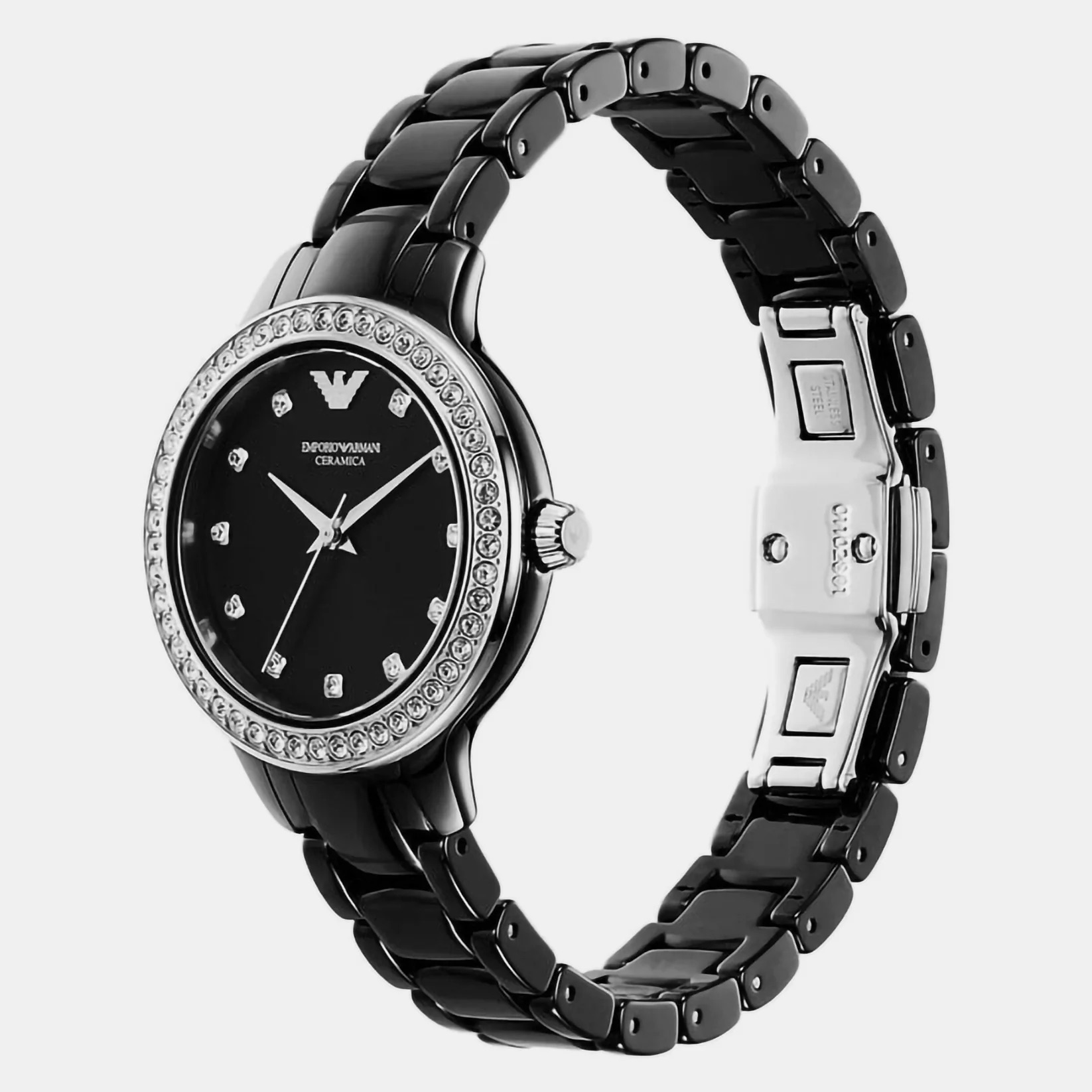 Cleo Women Quartz Black Dial Analog Ceramic Watch AR70008